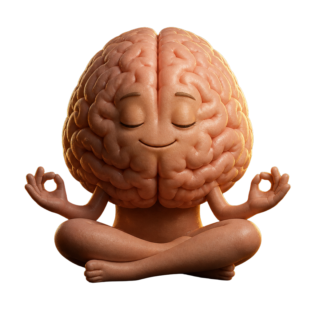 Personagem cérebro do universo Cérebro Preguiçoso em posição de treino